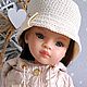 Панама для кукол формата Паола Рейна (Paola Reina). Одежда для кукол. Ксения (happycrochet). Интернет-магазин Ярмарка Мастеров.  Фото №2