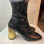 Винтаж: Шикарные и дорогие туфли лак/ замша на липучке 39 размер Rohde
