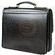 Men's leather briefcase Prestige black. Men\'s bag. Russian leather Guild. My Livemaster. Фото №4