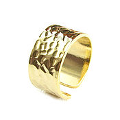 Украшения handmade. Livemaster - original item Gold crumpled ring, ring without inserts,dimensionless ring. Handmade.