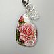 Rose – pendant on a cord - lacquer miniature - painting to order. Necklace. lacquer miniature. My Livemaster. Фото №5