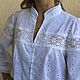 Cotton office blouse in boho style, with buttons and pockets, Blouses, Tashkent,  Фото №1