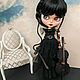 Уэнсдей кукла Блайз. Custom Blythe Doll Wednesday. Портретная кукла. My_Wonderful_Blythe. Ярмарка Мастеров.  Фото №4
