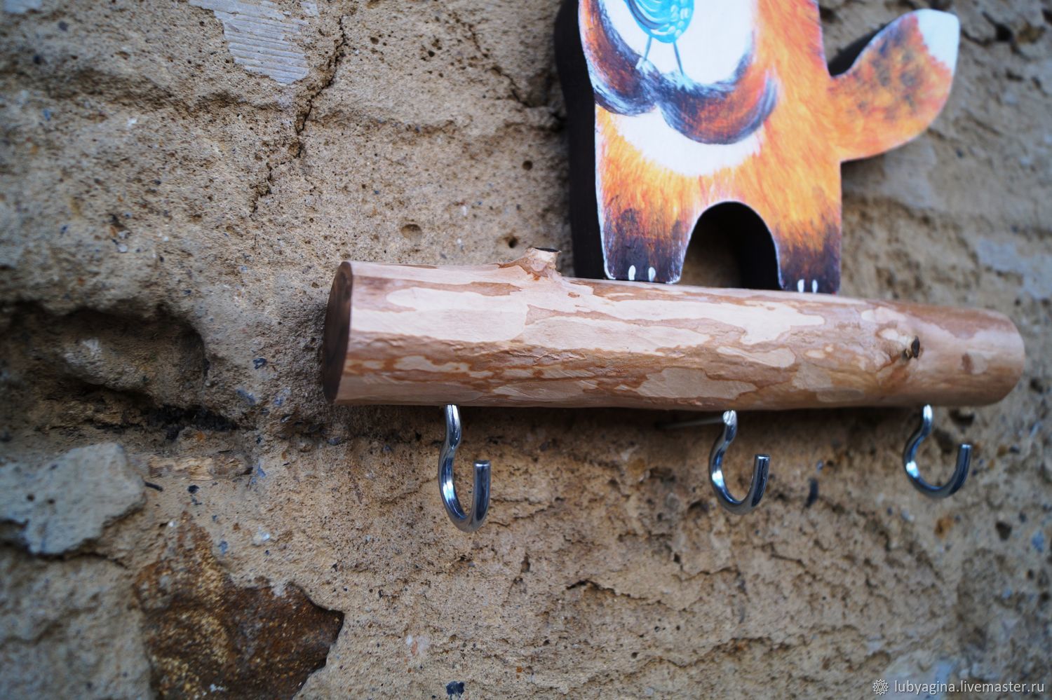 Ключница " Лисёнок " настенная деревянная ключница