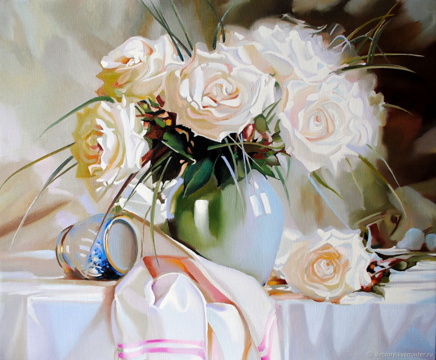  "Букет жемчужных роз", Картины, Таганрог,  Фото №1