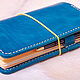 Leather diary with elastic band with pockets size A5 ' Ocean', Diaries, St. Petersburg,  Фото №1