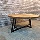 Стол в стиле лофт из дуба "Round Table". Столы. Мастерская LOFT. Интернет-магазин Ярмарка Мастеров.  Фото №2