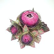 Украшения handmade. Livemaster - original item Evening of the Forest Rose Brooch - bouquet with handmade flowers made of fabric. Handmade.
