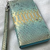 Leather passport cover made of python leather pink leather cover