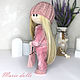 Кукла 30 см в розовом костюме с сумкой, текстильная кукла. Интерьерная кукла. Куклы Мари (mariedolls). Ярмарка Мастеров.  Фото №4