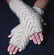 Women's knitted fingerless gloves Snow barkhans, Mitts, Klin,  Фото №1