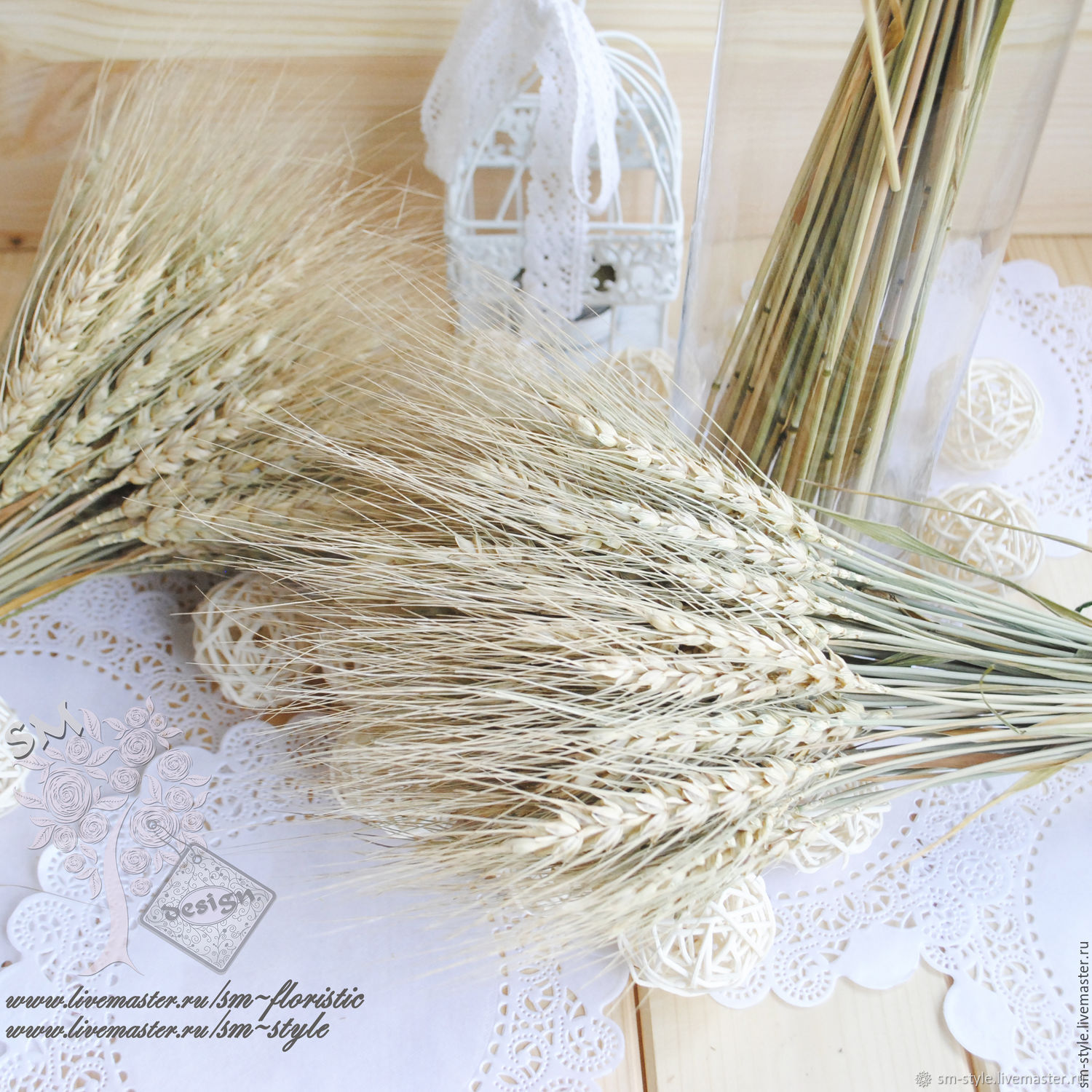 Пшеница в интерьере сухоцвет