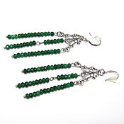 Украшения handmade. Livemaster - original item Earrings Long Hanging green agate stones. Handmade.