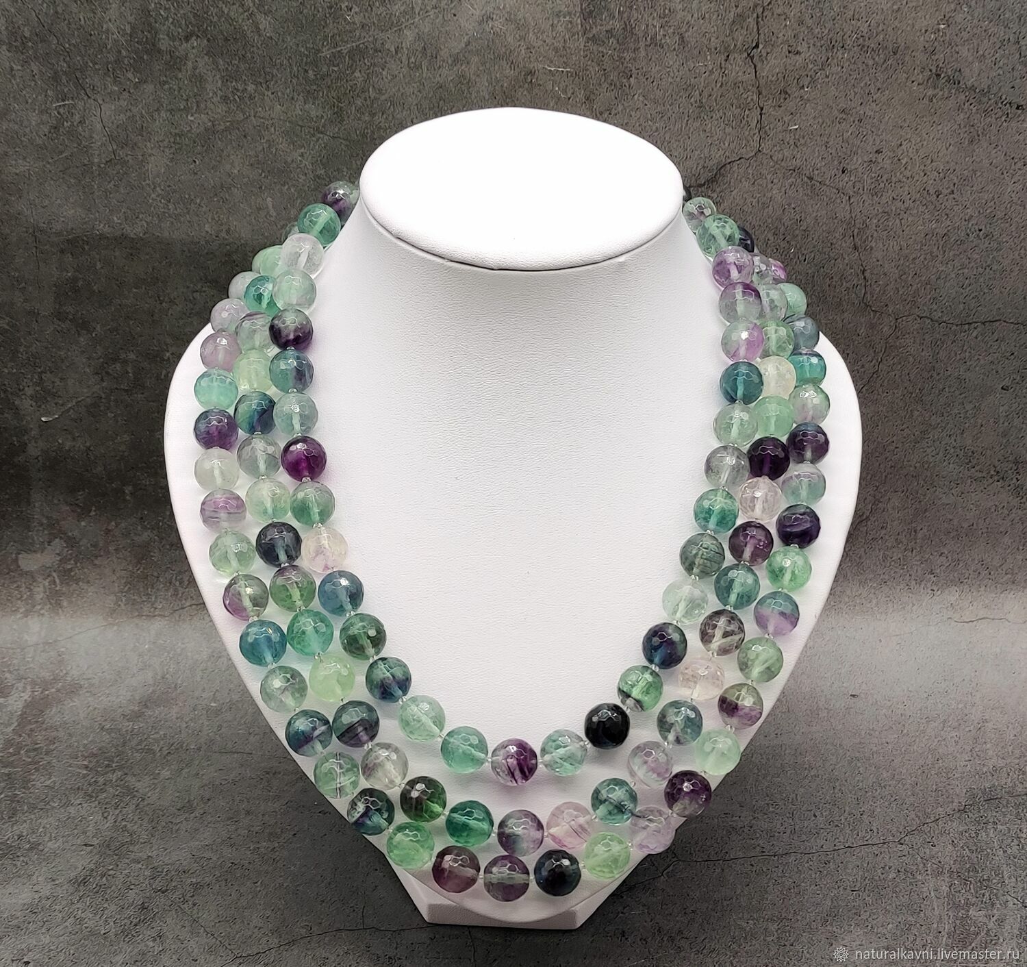 Natural fluorite cut multi-row necklace, Necklace, Moscow,  Фото №1