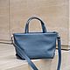 Кожаная женская сумка M синяя. Сумка через плечо. AUGUST BAGS. Ярмарка Мастеров.  Фото №5