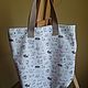 beach bag: White Thick Textile Shopping Bag Shopper Bag with Cats. Beach bag. mechty-o-lete. Online shopping on My Livemaster.  Фото №2
