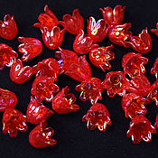 Материалы для творчества handmade. Livemaster - original item Beads Flowers 10mm Red Rainbow 1 piece Acrylic. Handmade.