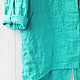 Turquoise cardigan jacket made of 100% linen. Jackets. etnoart (etnoart). My Livemaster. Фото №5
