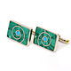 CUFF links - malachite and Turquoise. Cufflinks in gift for ordering, Cuff Links, Moscow,  Фото №1