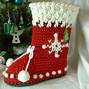 Сувениры и подарки handmade. Livemaster - original item Christmas sock: Handmade Christmas boot made of large cord. Handmade.