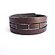 Men's bracelet made of genuine leather in three stripes. Cuff bracelet. Brave. Online shopping on My Livemaster.  Фото №2