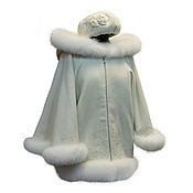 Одежда handmade. Livemaster - original item White cashmere jacket with blue Fox fur. Handmade.