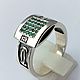 Ring: ' Ryan' - green agate, 925 silver, Rings, Moscow,  Фото №1