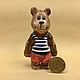 Bear in a vest figurine porcelain, Figurines, Moscow,  Фото №1