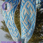 Русский стиль handmade. Livemaster - original item Belt Fern Flower grey-blue. Handmade.