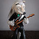 Wolf rock musician, Felted Toy, Lesnoj,  Фото №1