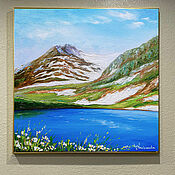 Картины и панно handmade. Livemaster - original item Painting summer landscape mountain lake Pseashkho Pass. Handmade.