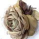 FABRIC FLOWERS. Chiffon rose brooch ' gold antique'. Brooches. fioridellavita. Online shopping on My Livemaster.  Фото №2