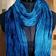 Linen boho scarf blue male female gift. Scarves. SilkColor. Online shopping on My Livemaster.  Фото №2