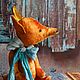 Artist teddy Fox Autumn OOAK created with orange vintage plusch. Teddy Toys. Tatyana Kosova (tatyanakosova). My Livemaster. Фото №5