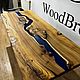 Столешница из эпоксидной смолы и капового карагача 200х80. Столы. WoodBroker. Ярмарка Мастеров.  Фото №4