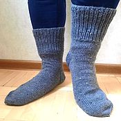 Аксессуары handmade. Livemaster - original item Knitted grey socks, size 44-45.men`s warm granny hand-knitted. Handmade.