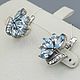 Silver earrings with genuine Topaz stones, Earrings, Moscow,  Фото №1