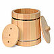 Wooden cedar tub with lid and yoke 5 l. Art.17089. Barrels and tubs. SiberianBirchBark (lukoshko70). Online shopping on My Livemaster.  Фото №2