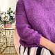 Заказать Джемпер свитер женский вязаный из мохера и шерсти сиреневый фиолетовый. STYLEX. Ярмарка Мастеров. . Джемперы Фото №3