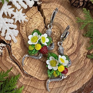 Украшения ручной работы. Ярмарка Мастеров - ручная работа Серьги змейки. Handmade.