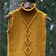 Заказать Безрукавка цвета охры. IRINA GRUDKINA Handmade Knitwear. Ярмарка Мастеров. . Жилеты Фото №3
