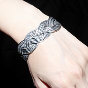 Украшения handmade. Livemaster - original item Wide braided bracelet made of 925 sterling silver APS0001. Handmade.