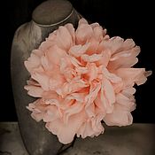 SILK FLOWERS. Chiffon and Silk Rose Brooch