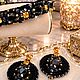 Комплект украшений ободок и серьги «Black Velvet. Gold Collection». Ободки. Сказочный мир украшений и декора. Интернет-магазин Ярмарка Мастеров.  Фото №2