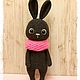 Зайка черный. Амигуруми куклы и игрушки. Handmade Zone Annette. Интернет-магазин Ярмарка Мастеров.  Фото №2