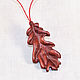 Pendant-Amulet made of wood ' Oak leaf '(Paduk), Pendant, Krasnodar,  Фото №1