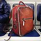 Backpack leather handmade burgundy multicolor art BMX. Backpacks. MAX GINGER. Online shopping on My Livemaster.  Фото №2