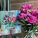 Painting Small Peonies Bouquet of pink peonies. Pictures. Regina Kuyukova. Online shopping on My Livemaster.  Фото №2