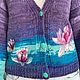 Cardigan women's Pond with lilies, gradient, flowers, half-wool. Cardigans. SIBERIA COOL (knitting & painting) (Siberia-Cool). My Livemaster. Фото №6