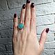 Chalcedony ring, large ring with green stone,mint. Rings. Irina Moro. Online shopping on My Livemaster.  Фото №2